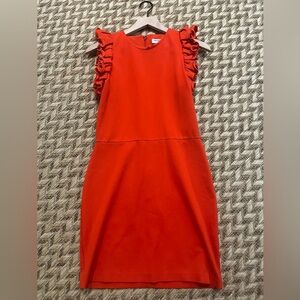 Amanda Uprichard Dress - Women’s Medium Red - Ruffle Mini Sheath